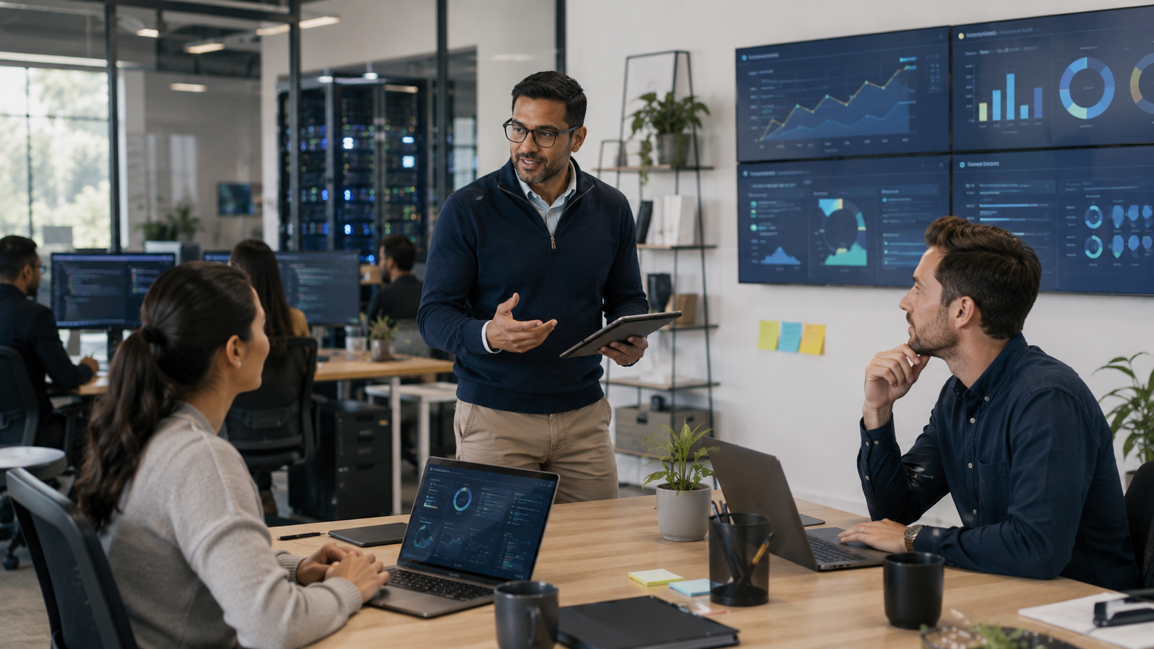Analysts reviewing capability data across business units