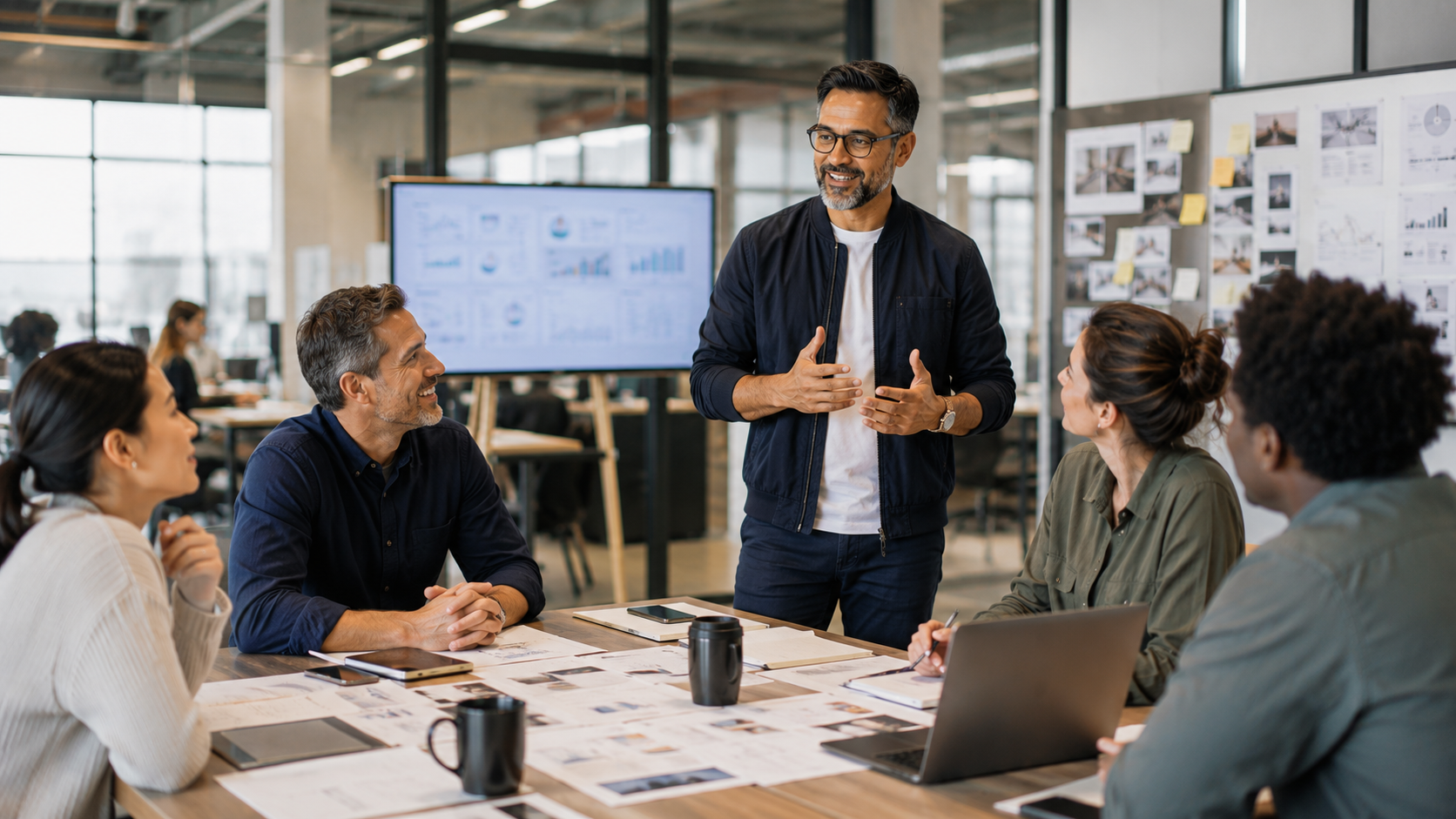 A leader walking a team through results against a capability review